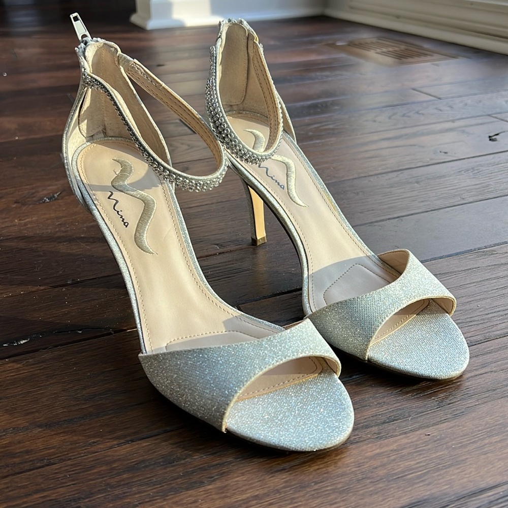 Silver Sparkle Nina Heels
